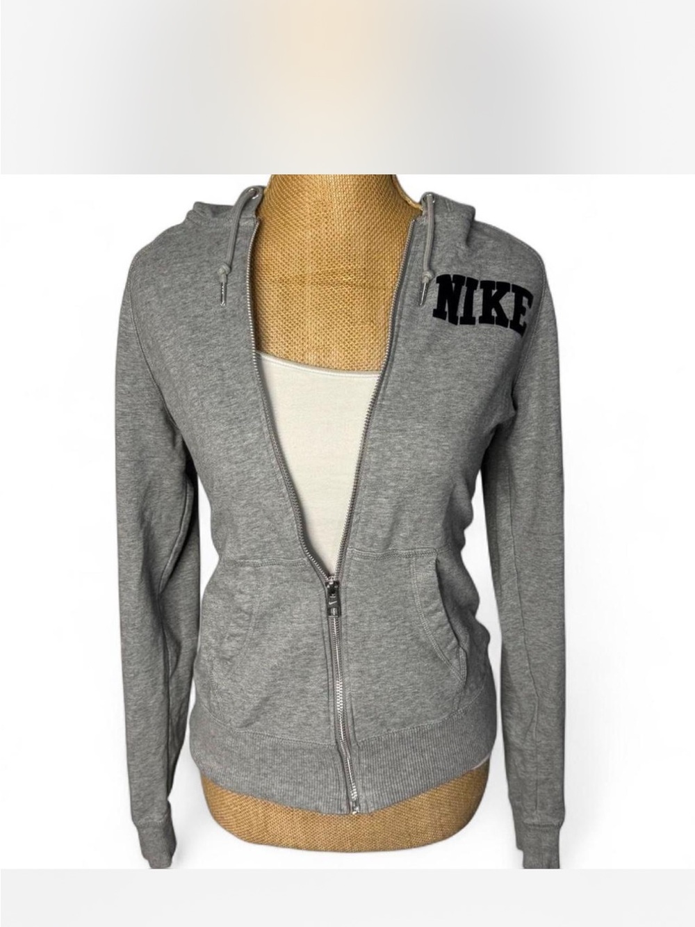 Nike Women's Grey Zip Hoodie